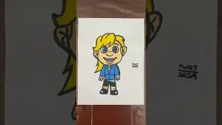 Drawing Riley from Inside Out with Posca Markers! #shorts