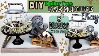 5 MINUTES CRAFTING No. 13 | DOLLAR TREE FARMHOUSE TRAY DIY