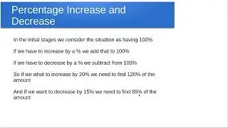 Percentage Increase and Decrease