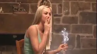 Lisa smoking 2 cigarettes at time