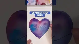 Super easy watercolour heart using the wet on wet technique! 