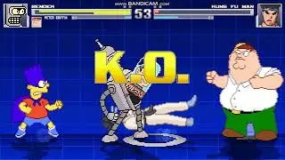 MUGEN: Bender, Peter Griffin, Homero Simpson y Bartman contra KFM