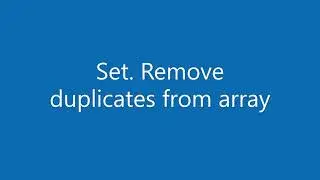 JavaScript set remove duplicates from array