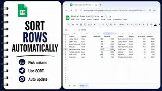 How to Sort Rows by a Single Column in Google Sheets with Formulas