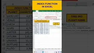 INDEX FUNCTION IN EXCEL 