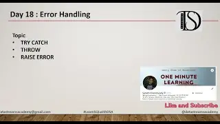 Day 18: SQL Error Handling & Transactions | TRY...CATCH, THROW, RAISERROR Explained | 