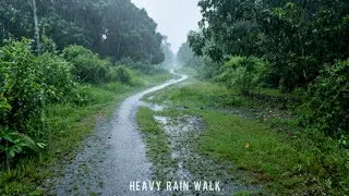 Heavy Rain Walk - Rural Forest and Lake Ambience