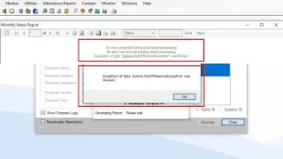 System Out Of Memory Exception Error in Etimetracklite Desktop Software | eSSL | 2019