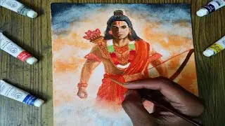 How to draw Shree Ram | Shree Ram Acrylic painting 🎨🖌️ | Jai Shree Ram 🙏🚩 #rammandirayodhya