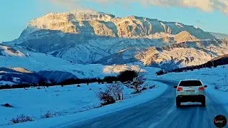 Еду  на работу / Гора  Шахдаг  ❄️ /  Какая красота 😍 / Qusar Shahdag yolu 