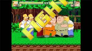 MUGEN Fight | Cheap Homer Type (X4) VS Cheap Peter Type (X4)