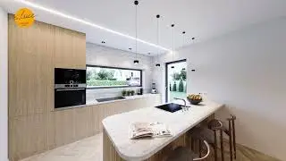 Beleuchtung Küche | Virtueller Rundgang Villa | Hängeleuchten | LED Strips | Deckenspots