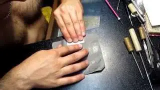 Sharpening scalpels and graver.