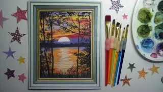 #artist Очень простой пейзаж (рисуем гуашью) Вечер (2021)