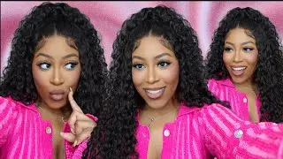 TUTORIAL: HALF UP HALF DOWN WITH A CLOSURE WIG | CURLYME WEAR & GO KINKY CURLY WIG REVIEW ✨