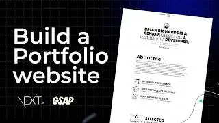 Build a portfolio website using Next.js & GSAP 