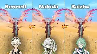 Baizhu vs Nahida vs Bennett Buff comparison!! Who is the best ?? Genshin Impact