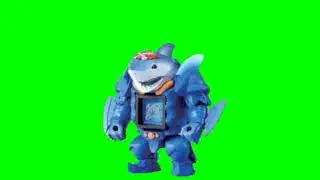 Robotic Shark reign of terror in green screen.