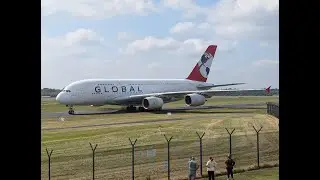 Global A380 FIRST Arrival at Manchester Airport
