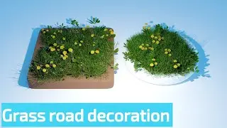 grass road decoration by botaniq addon for beginners |blender tutorial