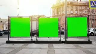 billboard with a green screen