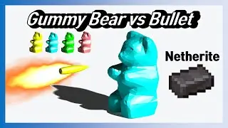 Netherite Gummy Bear VS 1000 m/s Bullet | Penetration Simulation
