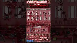 Sprinklers will save your bacon! #prisonarchitect #gameplay #shorts
