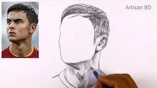 Drawing of Paulo Dybala, pencil sketch | Dybala Football 