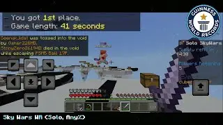 How I Broke The Minecraft World Record On Phone... (Sky Wars, SpeedRun, Solo)