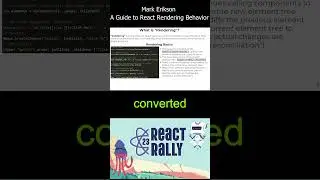 What is rendering in react! #react #javascript