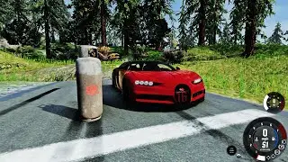 Beamng drive testing cars with explosive | Will Bugatti can handle
