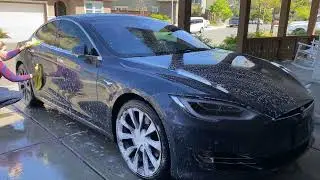 How to use Unger Rinse'n'Go + Maguires Hybrid ceramic wax on a Tesla / Audi