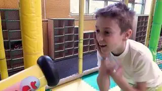 The child plays in the children's center