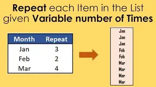 Repeat each Item in the List given Variable number of Times