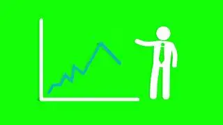 Business report icon green screen | animated icon green screen
