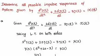 Laplace transform for differential equation and impulse response
