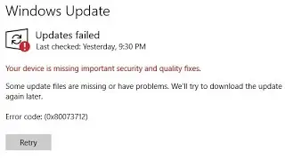 Fix: "Your device is missing important security and quality fixes" Error in Windows Update