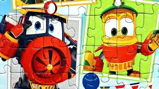 Robots Trains in a hurry to help - play jigsaw puzzle for kids with cartoon characters Robot Trains