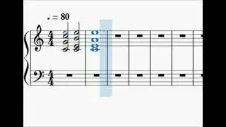 Complete samples of 24 music modulations in a slightly dissonant manner