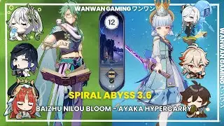 C2 Baizhu Nilou Bloom and C0 Ayaka Hypercarry - Genshin Impact Abyss 3.6 - Floor 12 9 Stars