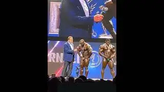 Body Building Legend Arnold with  2023 Arnold Classic champion Samson Dauda