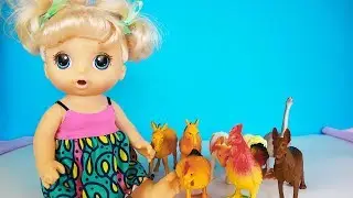 Как говорят ЖИВОТНЫЕ - ЗВУКИ ЖИВОТНЫХ. Развивающее видео ДЛЯ ДЕТЕЙ. Учим вместе с КУКЛОЙ