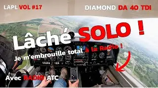 Premier vol SOLO en DA40 || avec Radio ATC sous-titrée ||  F-HDJE  ||  LFQQ ||