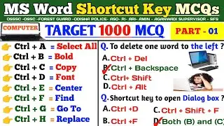 Ms Word Shortcut Key | Computer Shortcut Key | Computer Mcq | Computer questions and Answers |