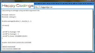 Calculating an average using variable argument lists c code example