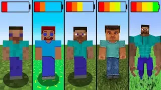 minecraft steve animation with different battery