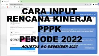CARA INPUT RENCANA KINERJA PPPK DI WEBSET E TPP PERIODE 2022  TAHUN 2023
