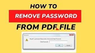 How to remove password from pdf file |how  to remove pdf file password permanently