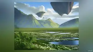 IPad Digital Painting Process- UFO Island
