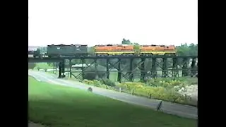 GP9s, Wooden Trestles, and Farmlands.  B&P's, Petrolia Job, BT-3.  1989